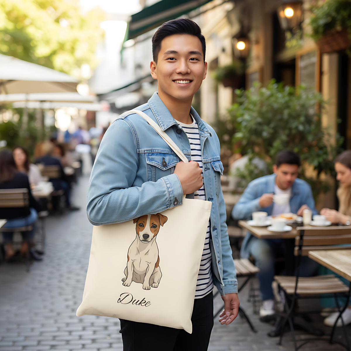 Personalized Dog Tote Bag | Custom Pet Name Canvas Tote | Jack Russel gift