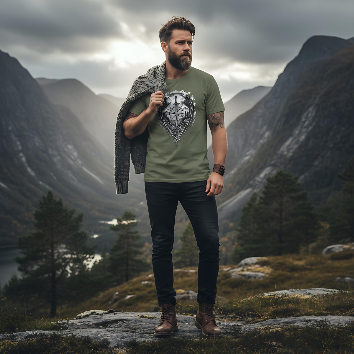 Viking Compass T-Shirt | Nordic Viking Clothing | Vegvisir Norse Pagan Tee