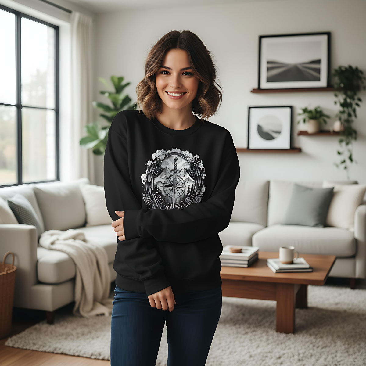 Viking Compass Sweatshirt | Vegvisir Nordic Sweater | Norse Pagan Clothing