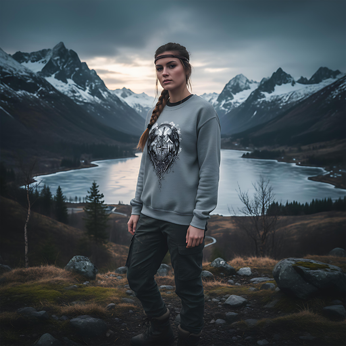 Viking Compass Sweatshirt | Vegvisir Nordic Sweater | Norse Pagan Clothing