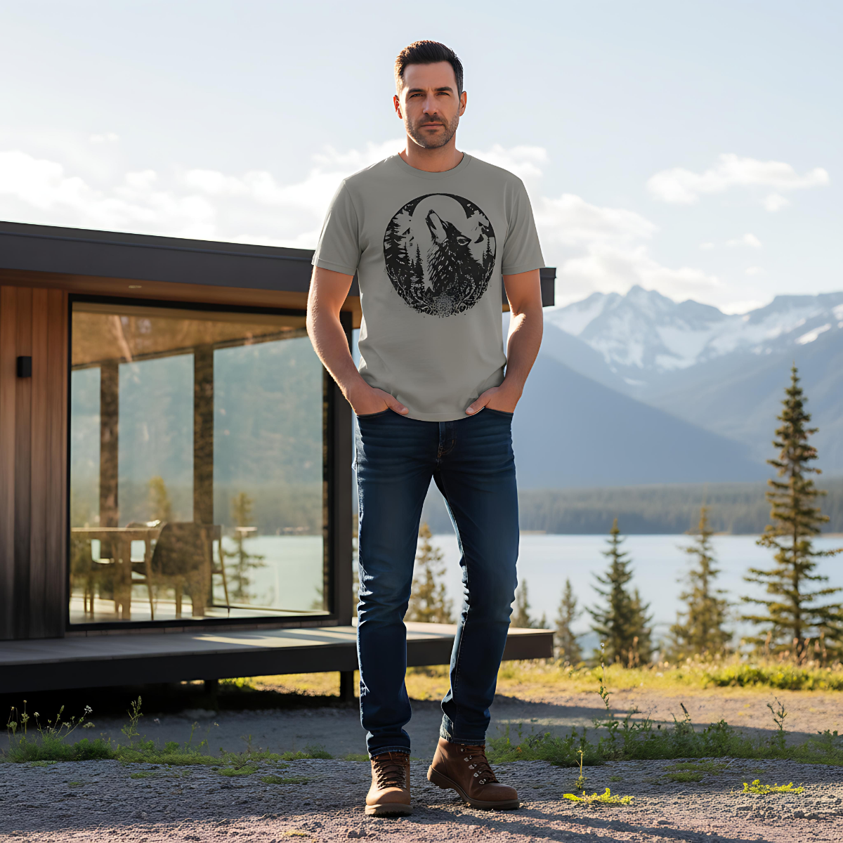 Wolf Graphic Shirt, wilderness tee, alt gifts for her, 90s grunge top.