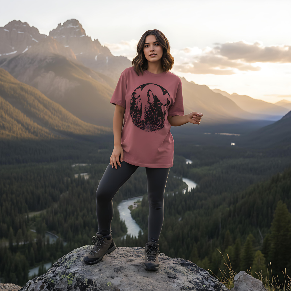 Wolf Graphic Shirt, wilderness tee, alt gifts for her, 90s grunge top.