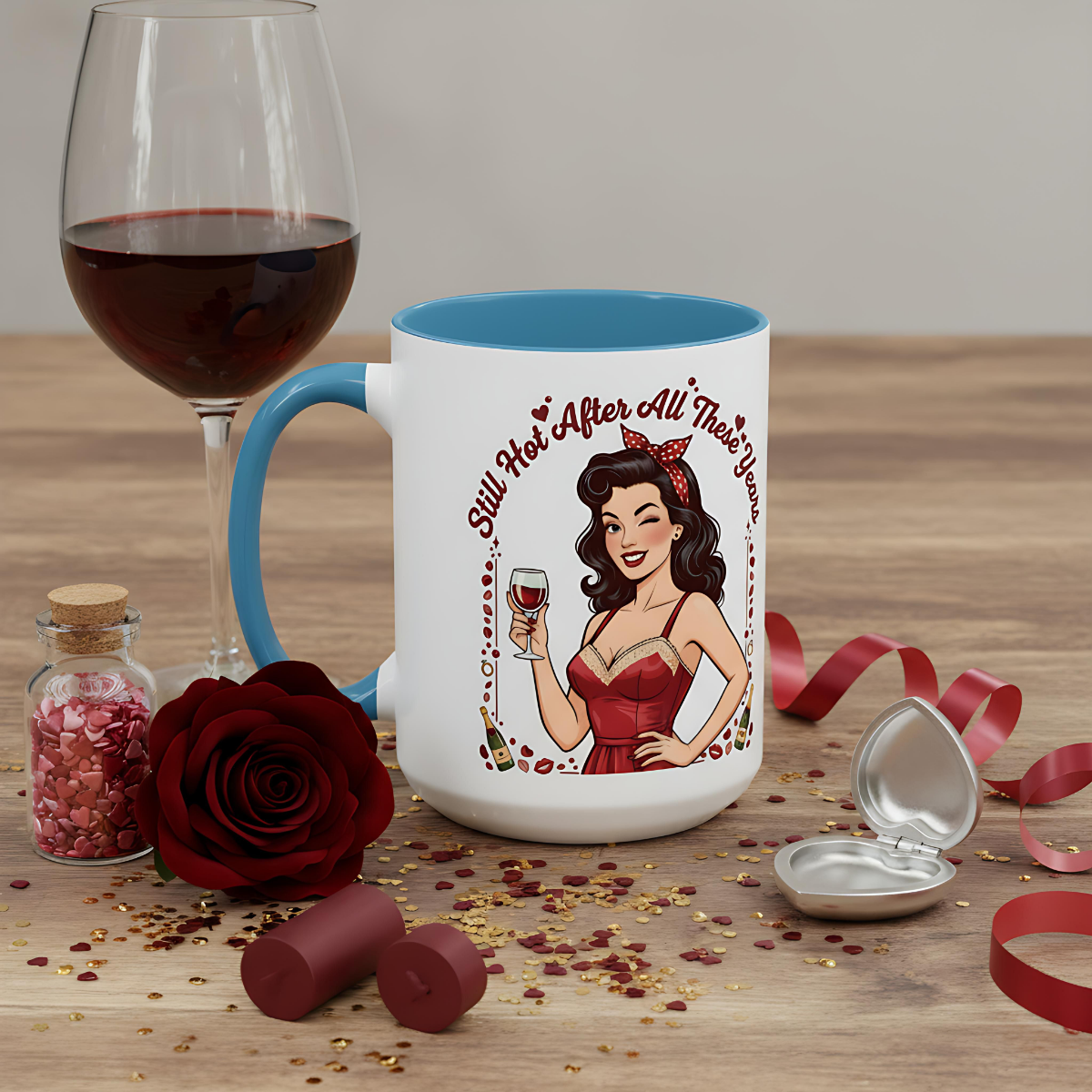 Pin Up Mug | Retro Coffee Mug for Wife | Vintage Anniversary Mug | Valentines Day Gift |