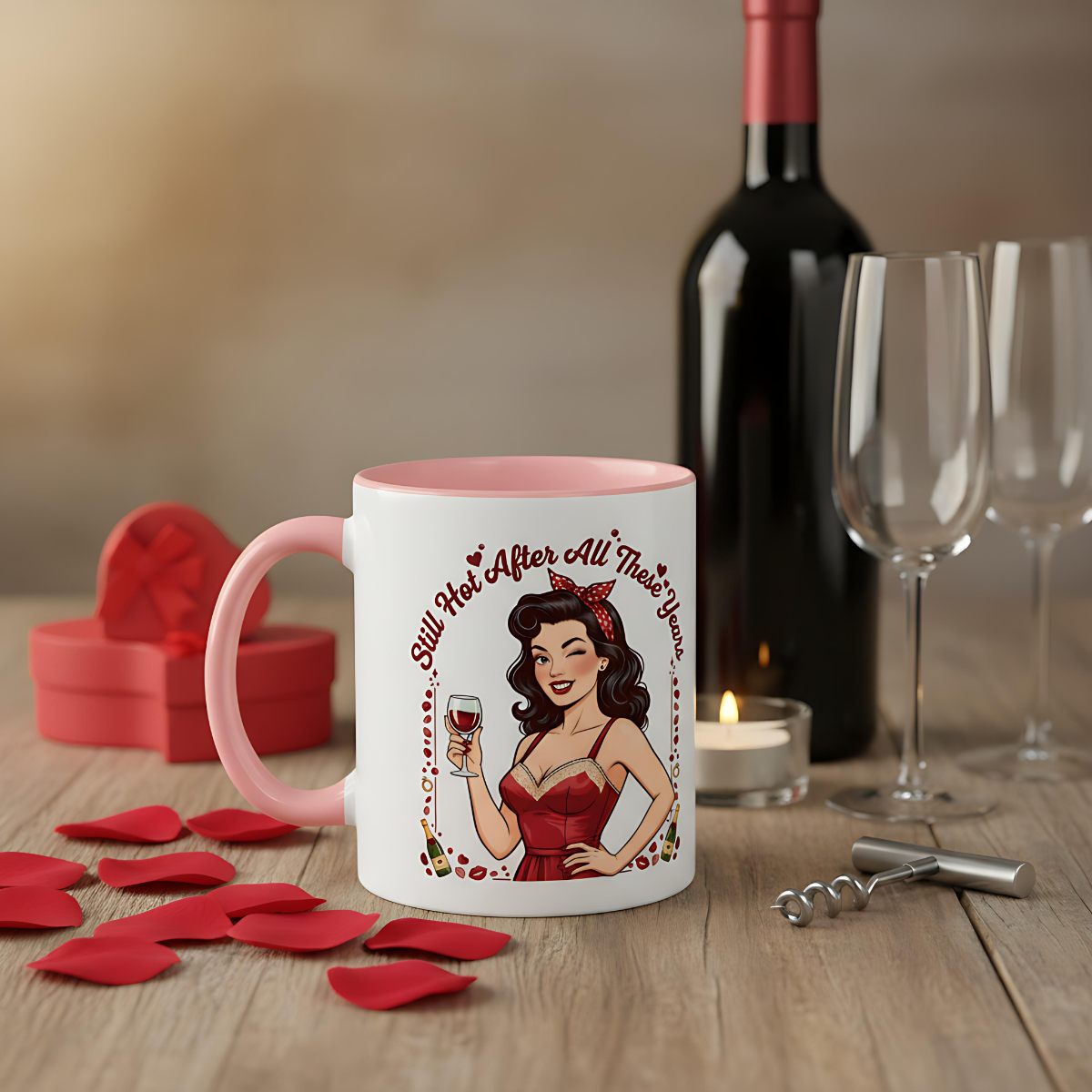 Pin Up Mug | Retro Coffee Mug for Wife | Vintage Anniversary Mug | Valentines Day Gift |