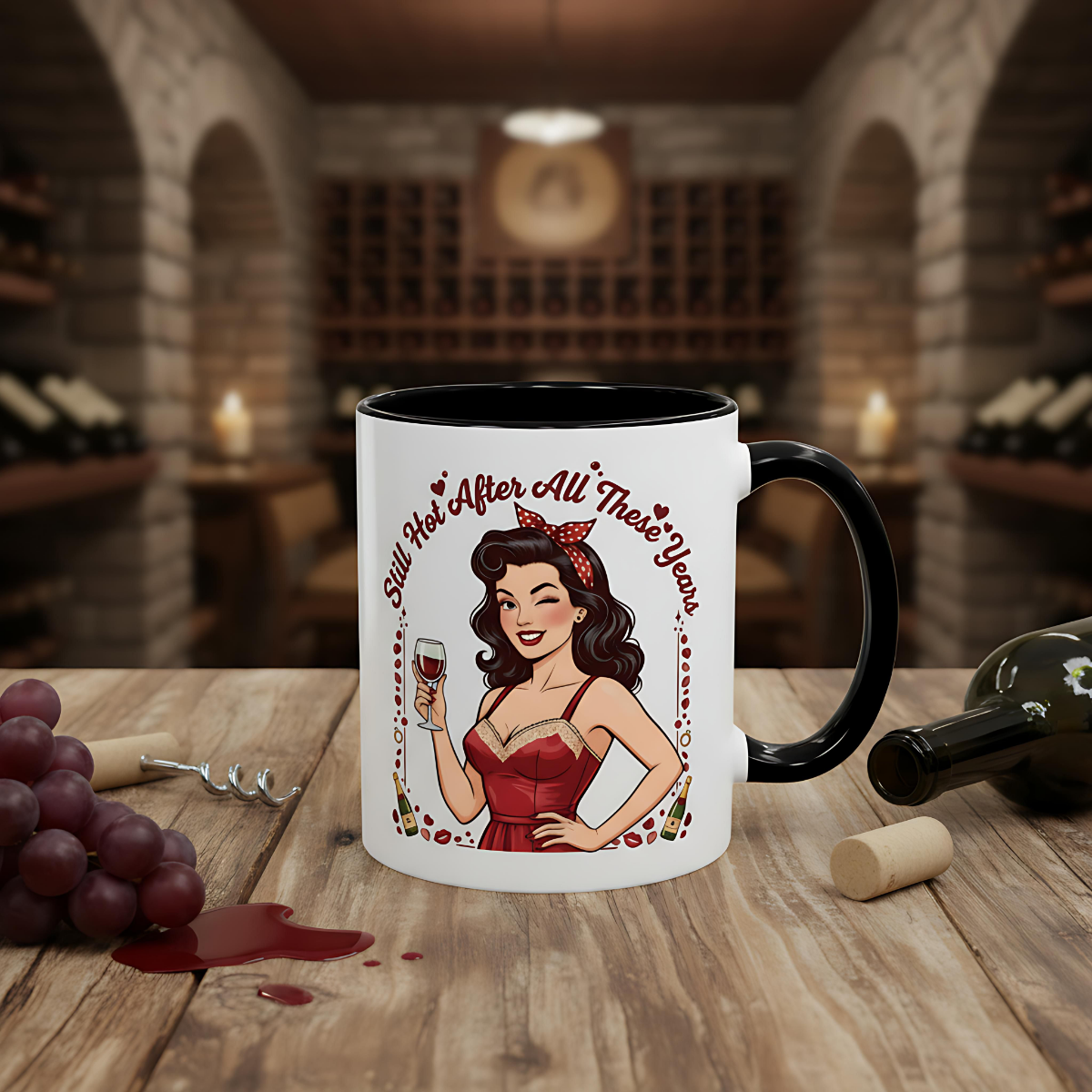 Pin Up Mug | Retro Coffee Mug for Wife | Vintage Anniversary Mug | Valentines Day Gift |
