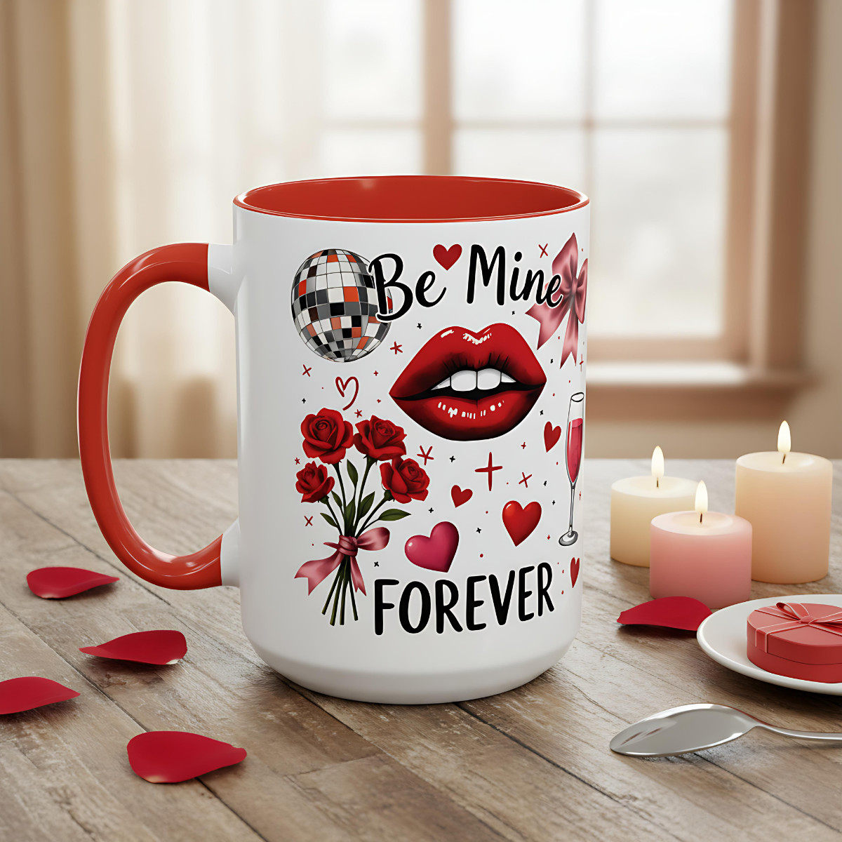 Ceramic valentine gift, Valentines day cup,  wife gift ideas, anniversary mug.