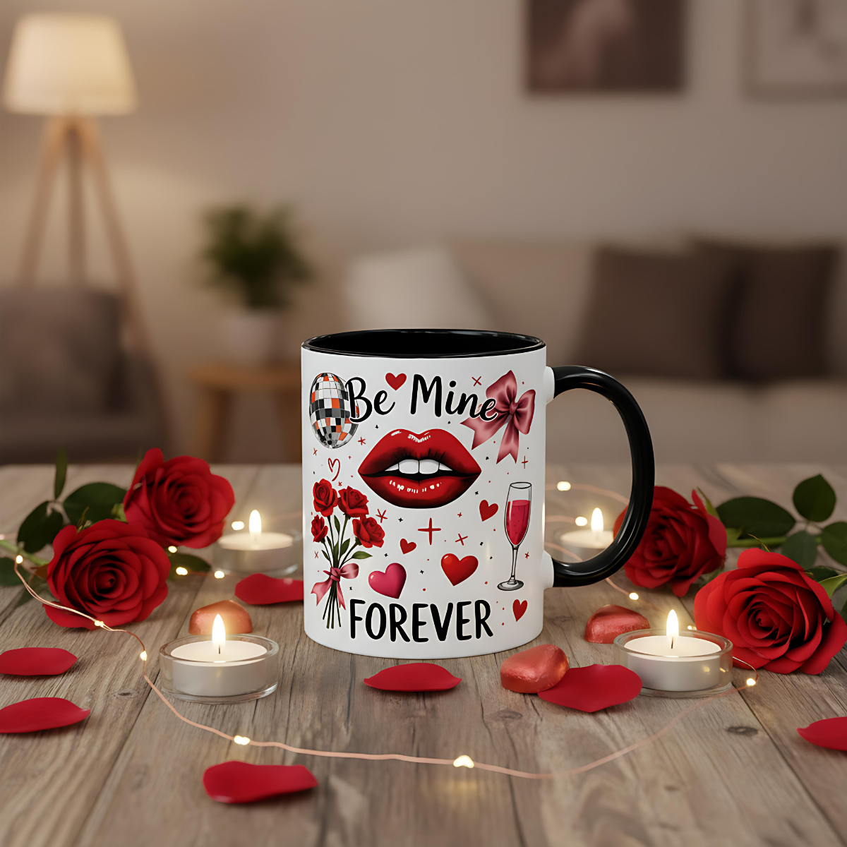 Ceramic valentine gift, Valentines day cup,  wife gift ideas, anniversary mug.