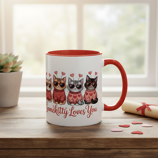 Valentine Kitty Mug | kitten Coffee Cup | cat Lover Gift | Valentines Day Mug |