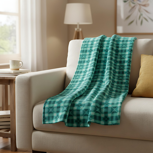 Tartan Plaid Blanket | Velveteen Fleece Throw | Cozy Housewarming & New Home Throw