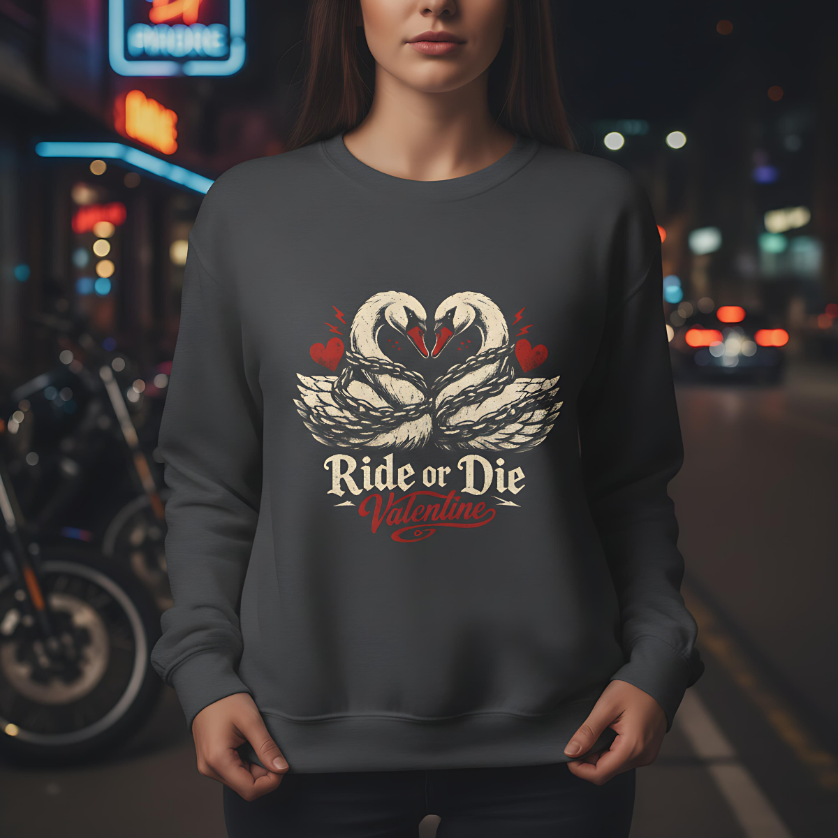 Ride or Die Valentine Sweatshirt | Gothic Valentine Pullover | Dark Romance Couples Sweater