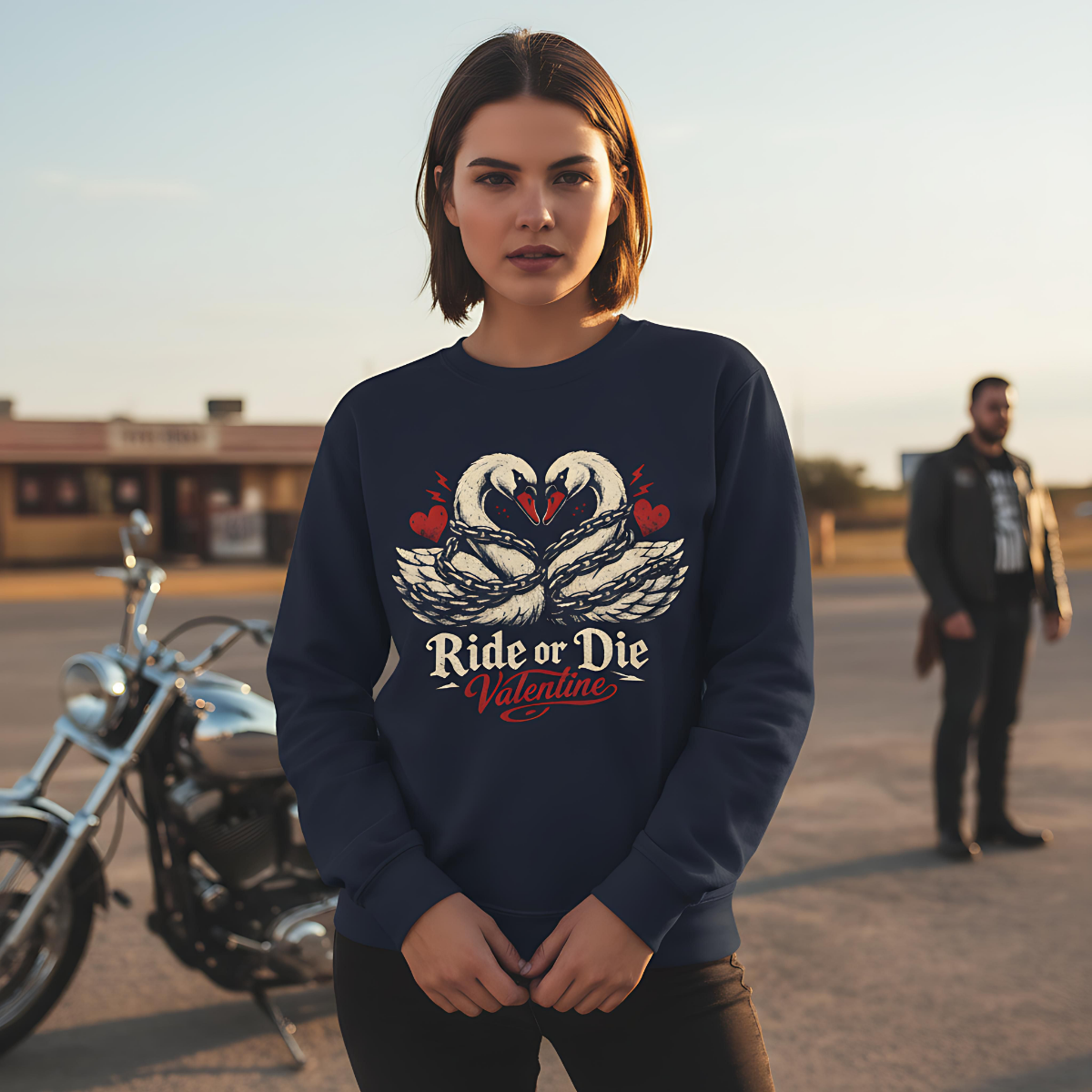 Ride or Die Valentine Sweatshirt | Gothic Valentine Pullover | Dark Romance Couples Sweater