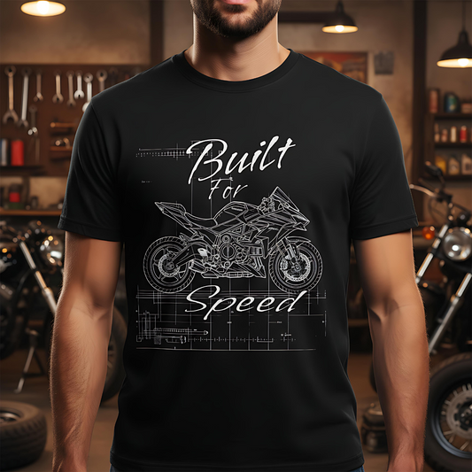 Motorcycle shirt, Gift for Mechanic and Biker,  Motorbike Blueprint Shirt, Vintage Motorcycle Apparel for Biker Dad & Rider