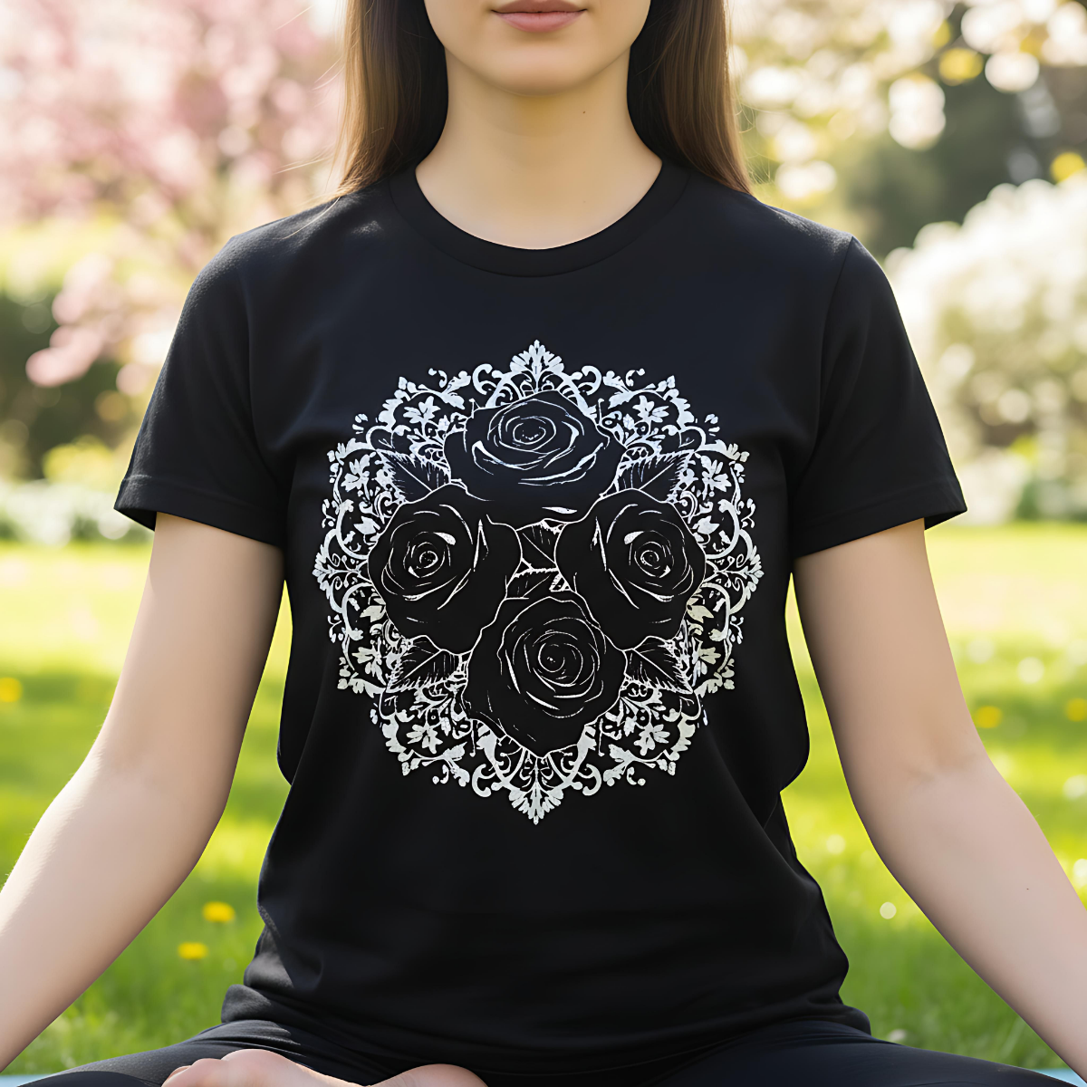 Comfort Colors Floral Roses Shirt, Botanical Tee Wildflower Graphic Tee Cotton Nature Lover Gift