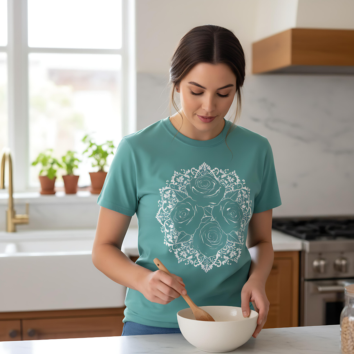 Comfort Colors Floral Roses Shirt, Botanical Tee Wildflower Graphic Tee Cotton Nature Lover Gift