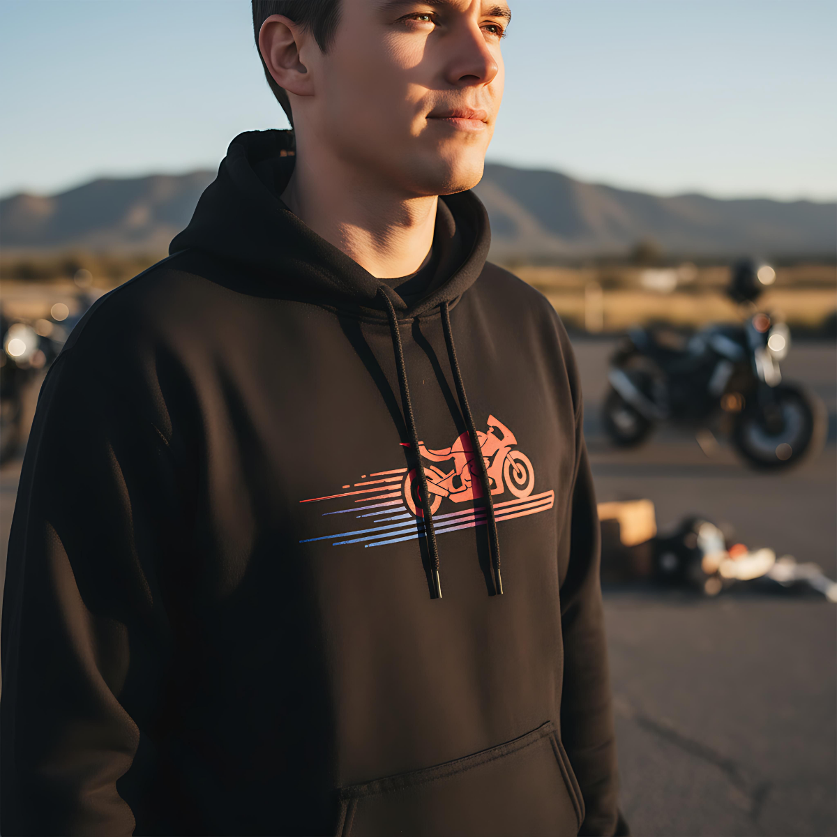 Biker Hoodie Motorcycle Sweatshirt , Rider Apparel, Moto Graphic Hoodie, Gift for Bikers, Motorcycle Clothing