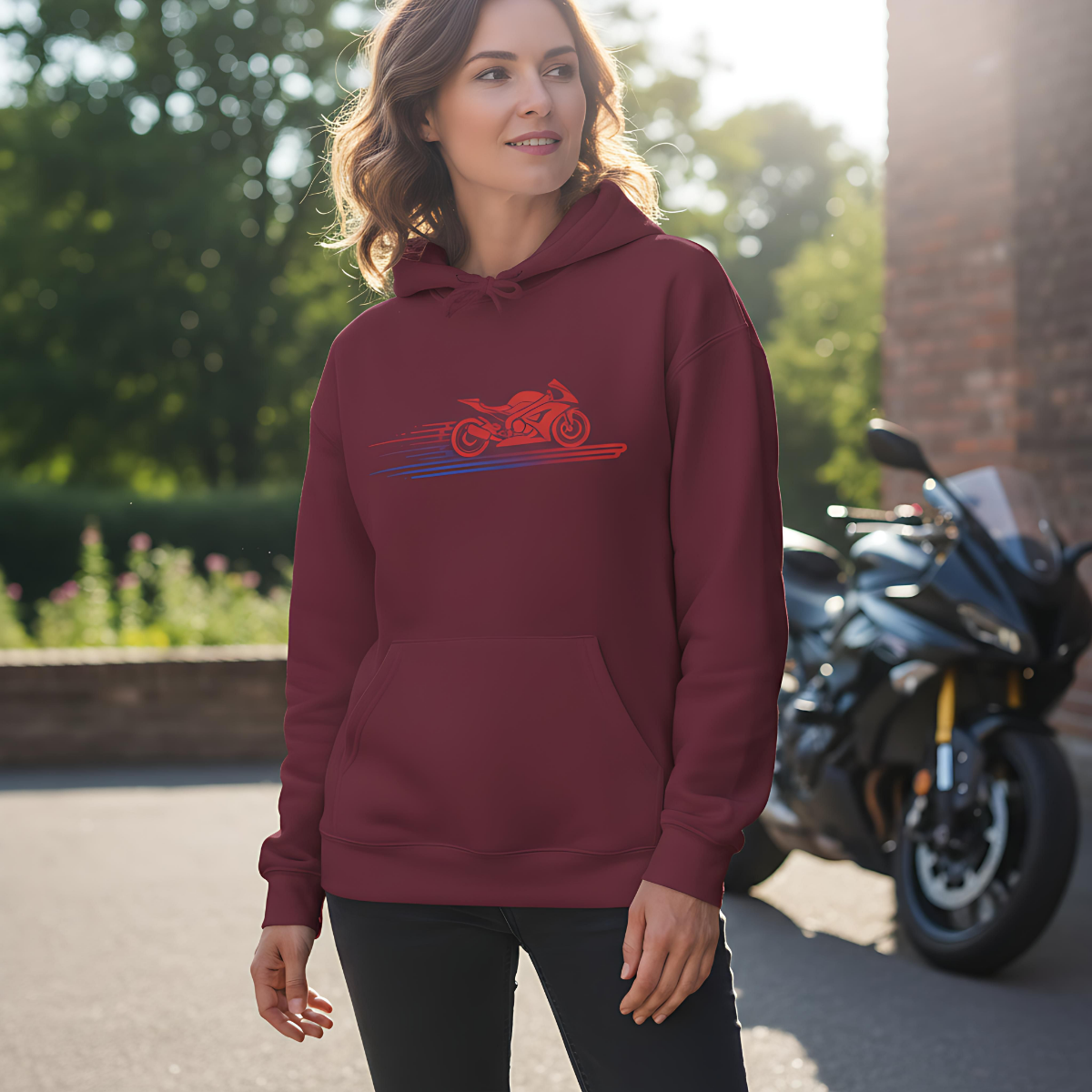 Biker Hoodie Motorcycle Sweatshirt , Rider Apparel, Moto Graphic Hoodie, Gift for Bikers, Motorcycle Clothing