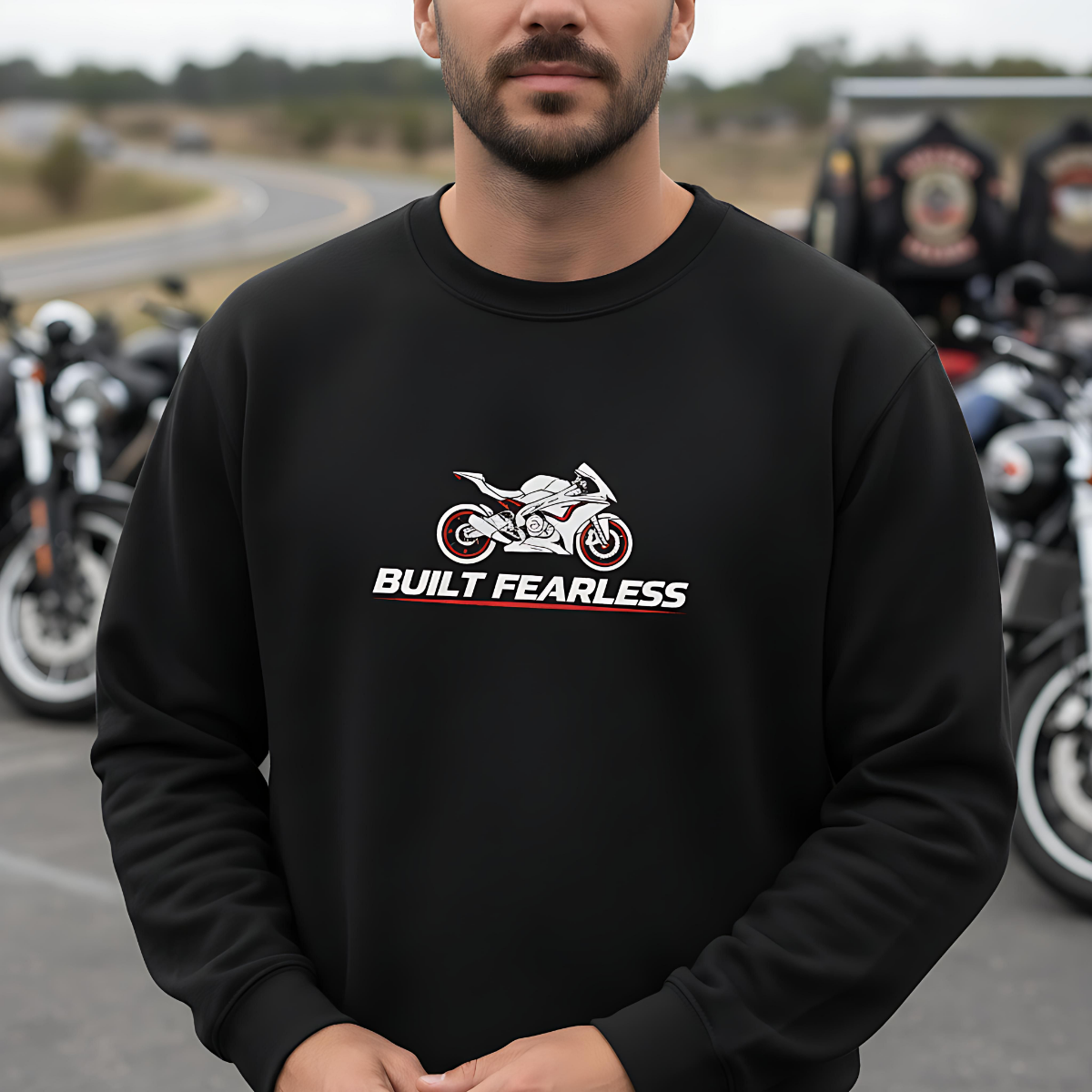 Embroidered Biker Sweater ,Motorcycle Apparel, Rider Streetwear, Biker Gift.