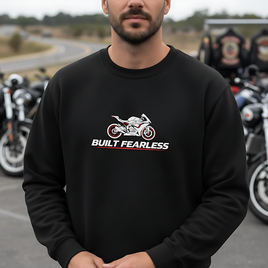 Embroidered Biker Sweater ,Motorcycle Apparel, Rider Streetwear, Biker Gift.