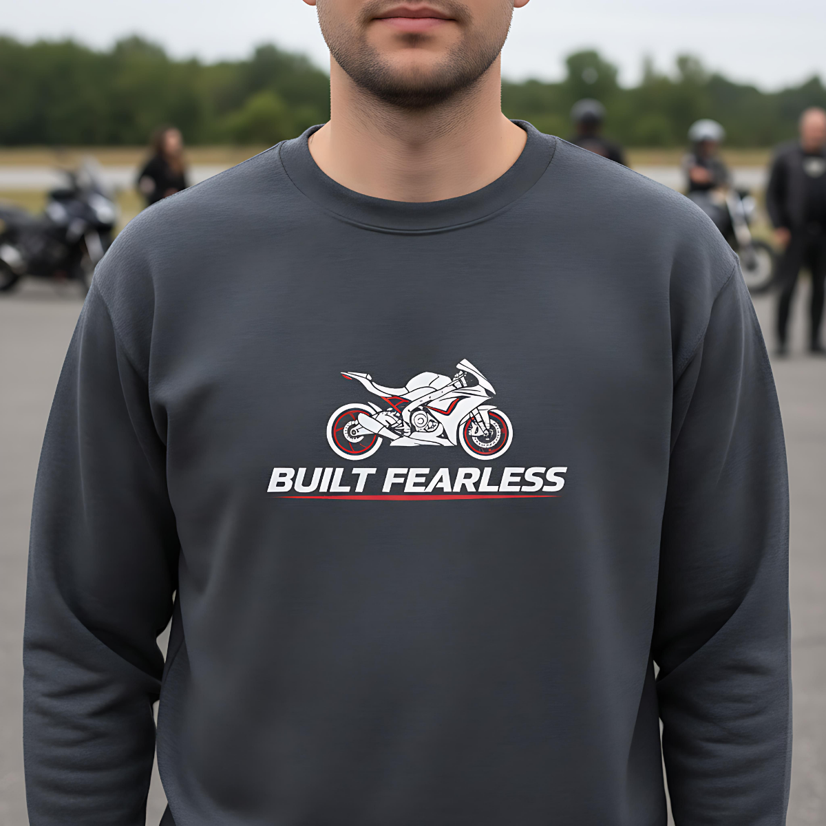 Embroidered Biker Sweater ,Motorcycle Apparel, Rider Streetwear, Biker Gift.