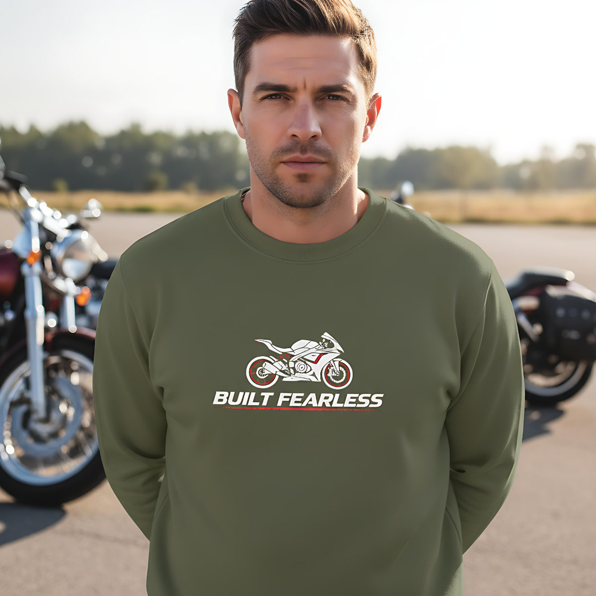 Embroidered Biker Sweater ,Motorcycle Apparel, Rider Streetwear, Biker Gift.