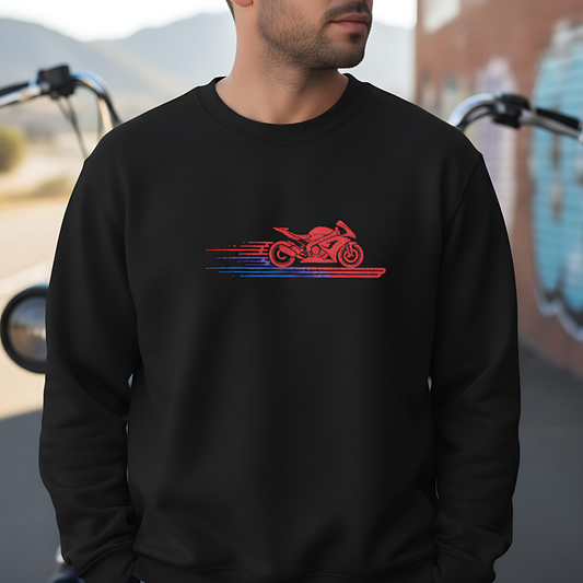 Embroidered Biker Sweater ,Motorcycle Apparel, Rider Streetwear, Biker Gift.