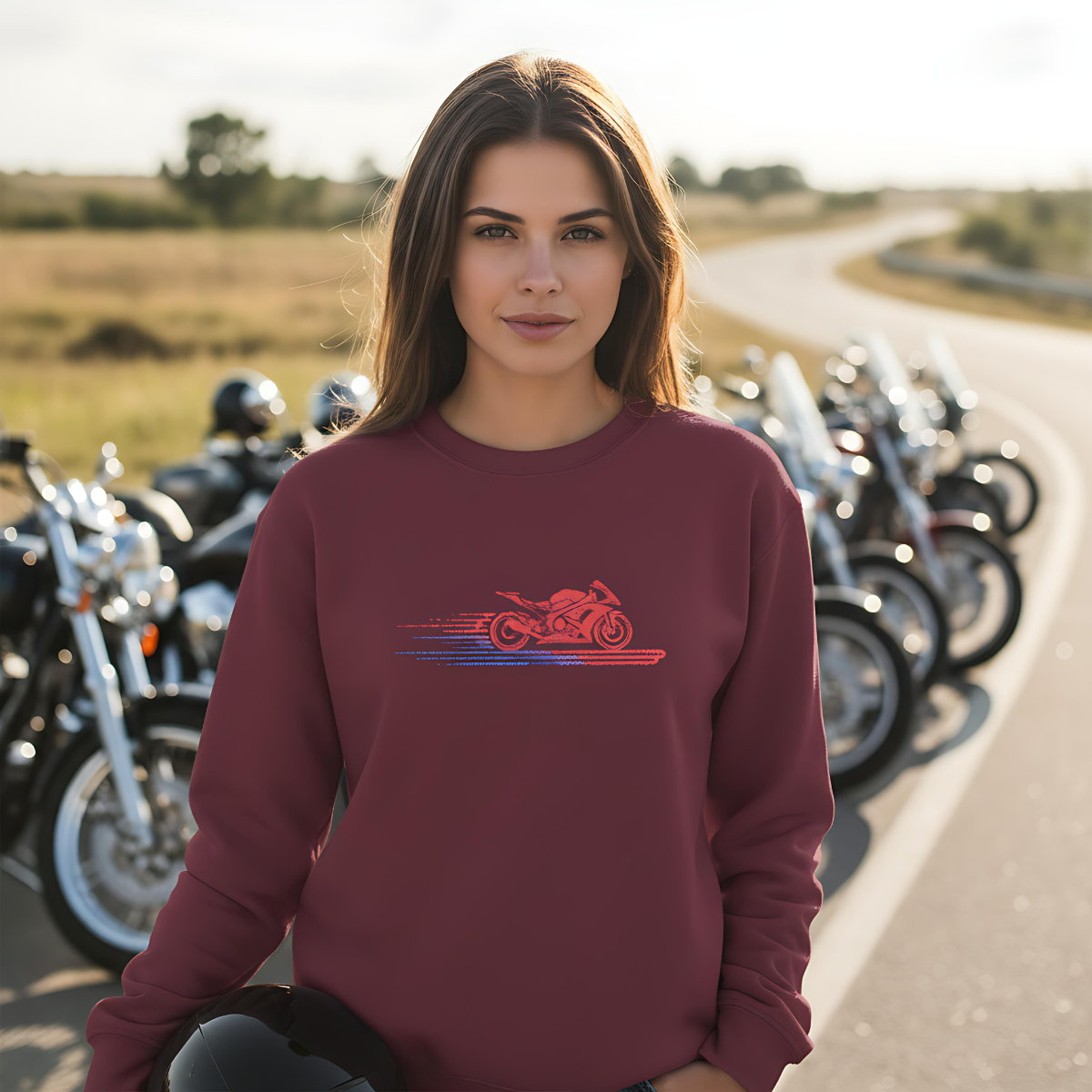 Embroidered Biker Sweater ,Motorcycle Apparel, Rider Streetwear, Biker Gift.