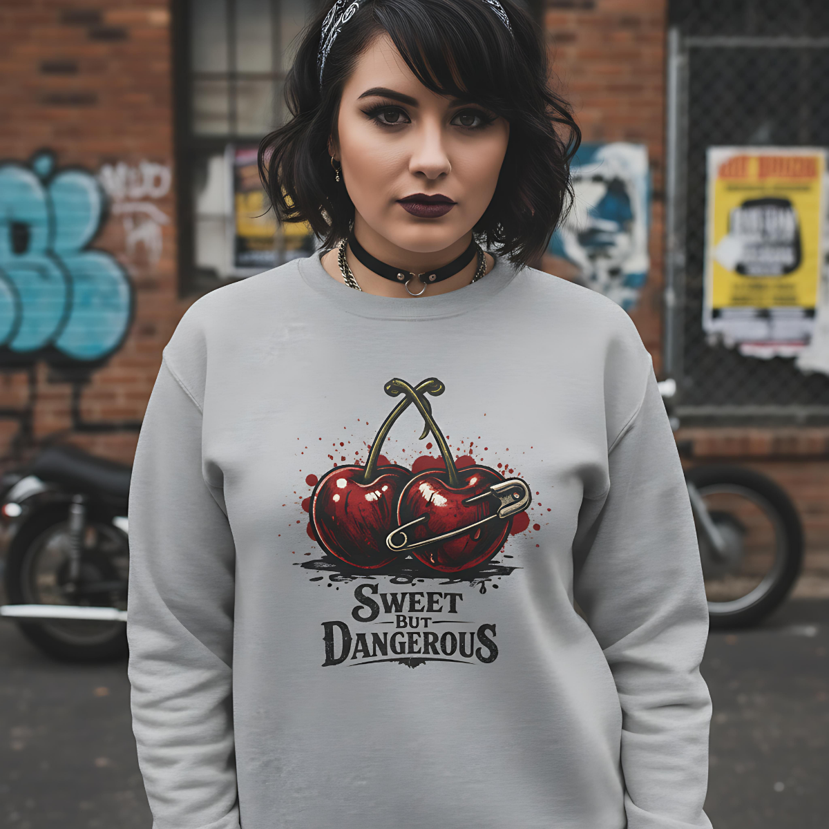 90s vintage sweater, retro graphic sweatshirt, punk aesthetic alternative fashion.