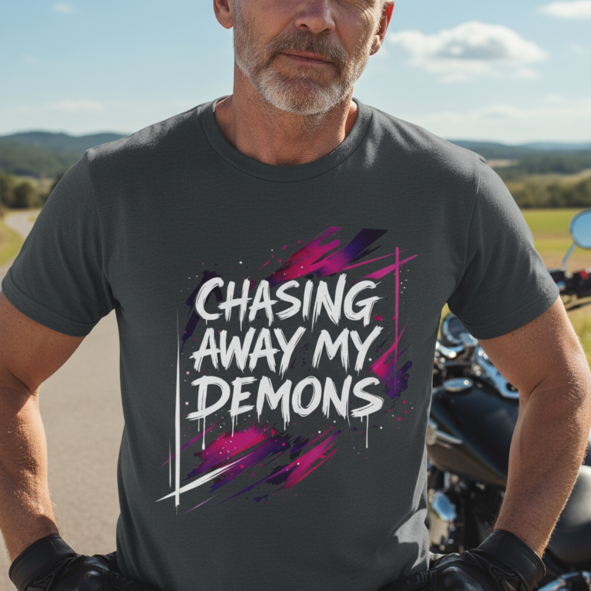 Cotton rider shirt, motorcycle apparel, alternative clothing, gift for biker.