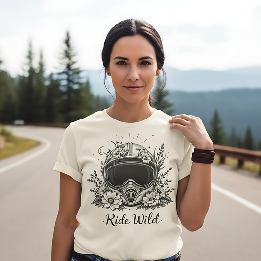 Boho biker Shirt for Women | Moto Boho Motorcycle Tee | Ride Free Graphic T-Shirt | Boho shirt Gift