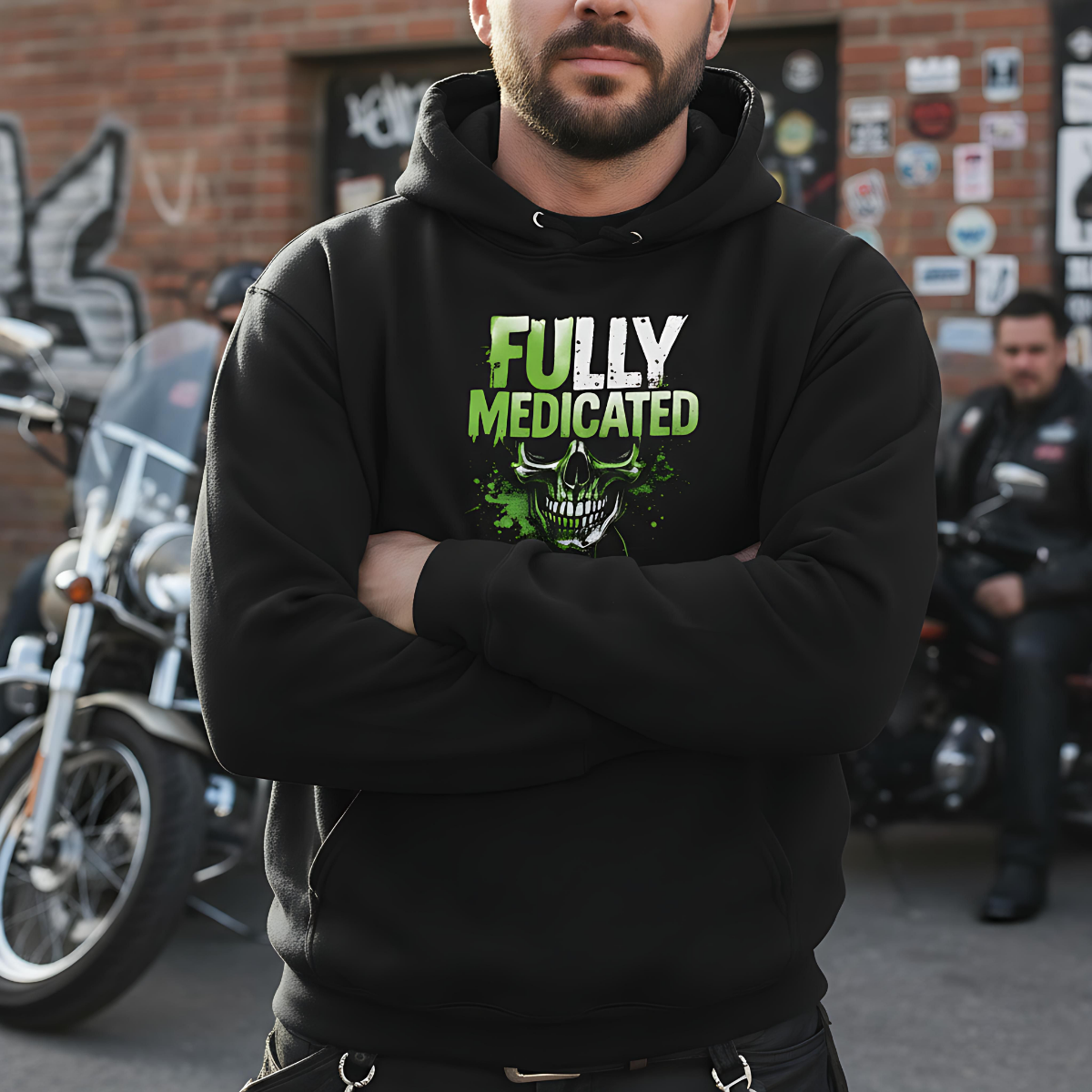 Streetwear Hoodie, biker apparel, gift for bikers, cotton-poly blend rider hoodie.