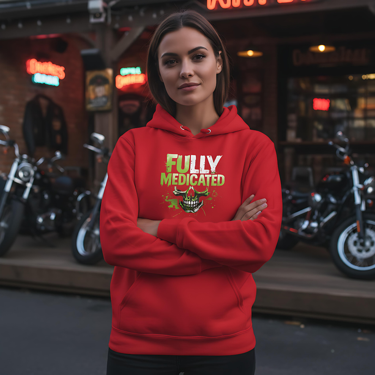 Streetwear Hoodie, biker apparel, gift for bikers, cotton-poly blend rider hoodie.