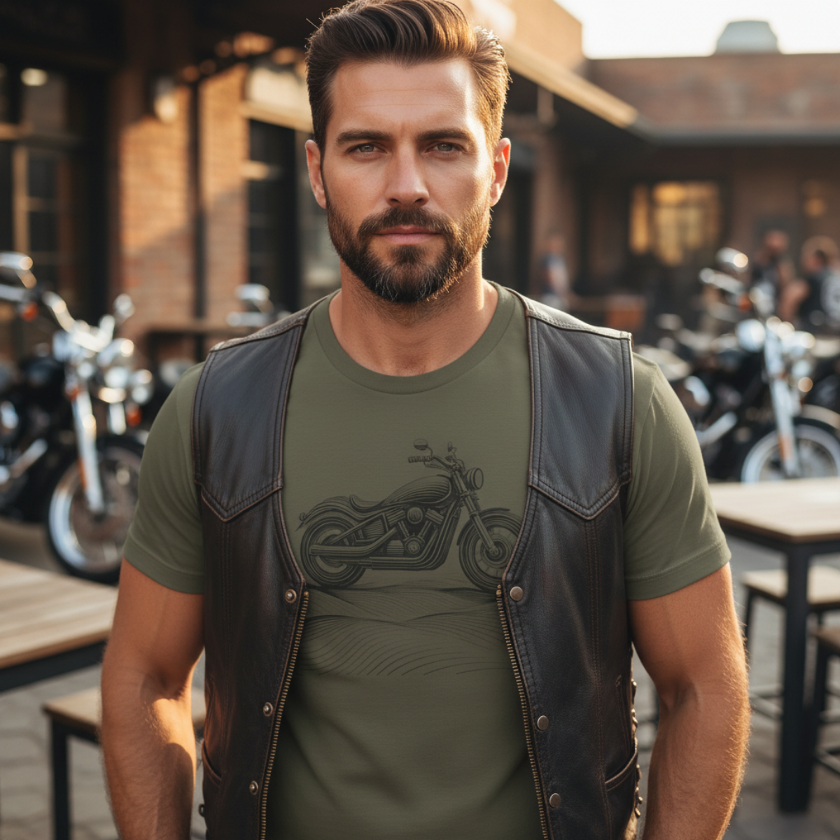 Cotton biker shirt, streetwear tee, biker apparel, motorcycle gift.