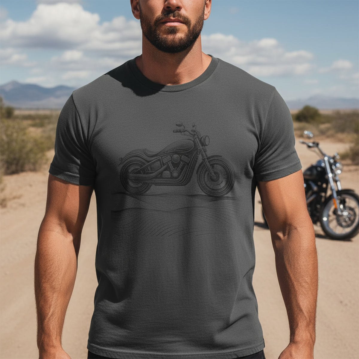 Cotton biker shirt, streetwear tee, biker apparel, motorcycle gift.