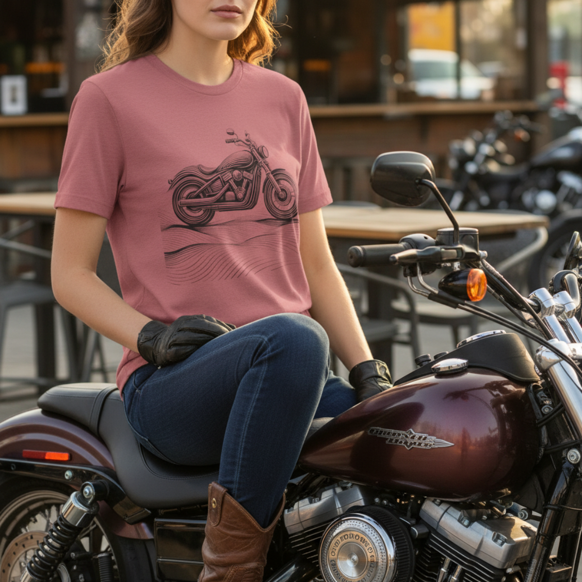 Cotton biker shirt, streetwear tee, biker apparel, motorcycle gift.