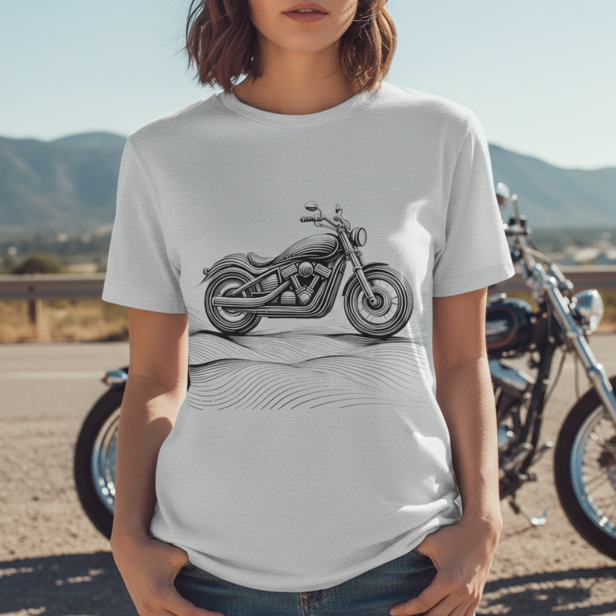 Cotton biker shirt, streetwear tee, biker apparel, motorcycle gift.