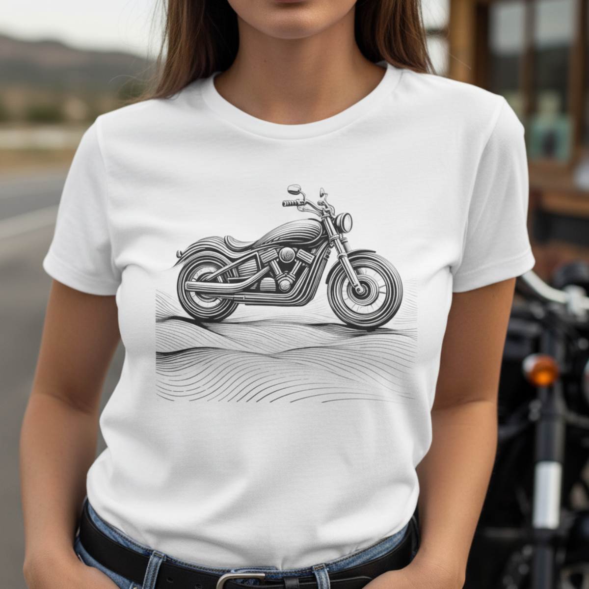 Cotton biker shirt, streetwear tee, biker apparel, motorcycle gift.