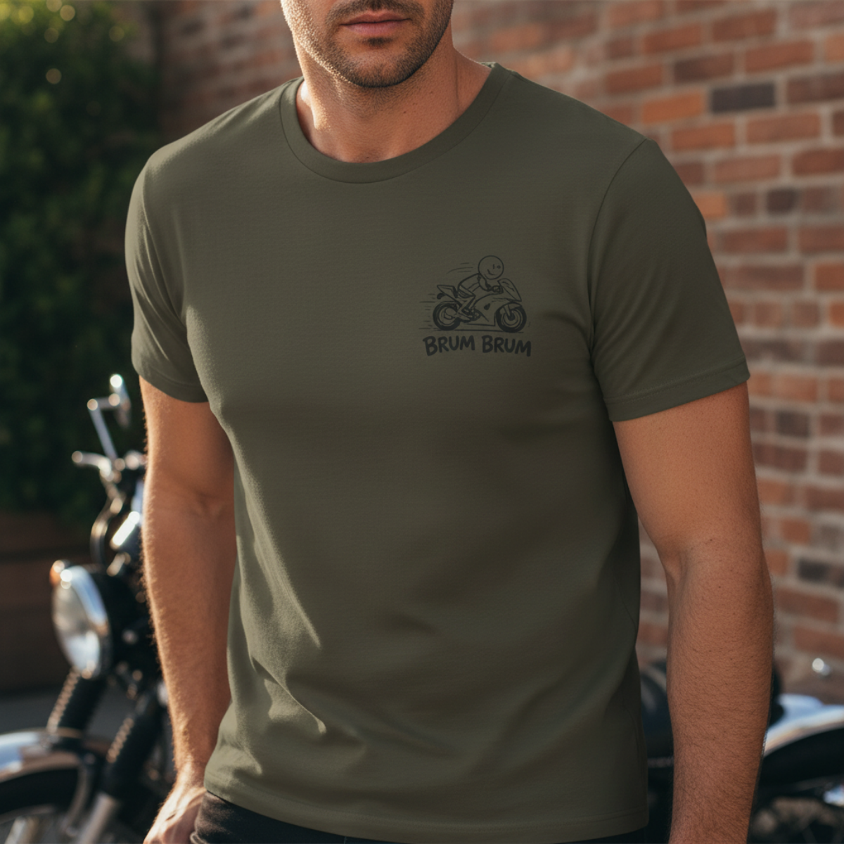 Brum Brum Cotton biker shirt, streetwear tee, biker apparel, motorcycle gift.