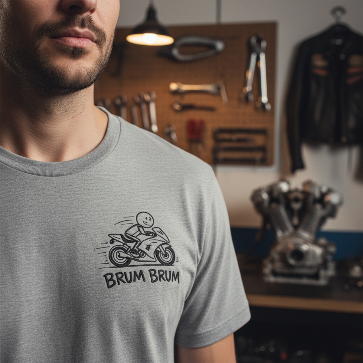 Brum Brum Cotton biker shirt, streetwear tee, biker apparel, motorcycle gift.