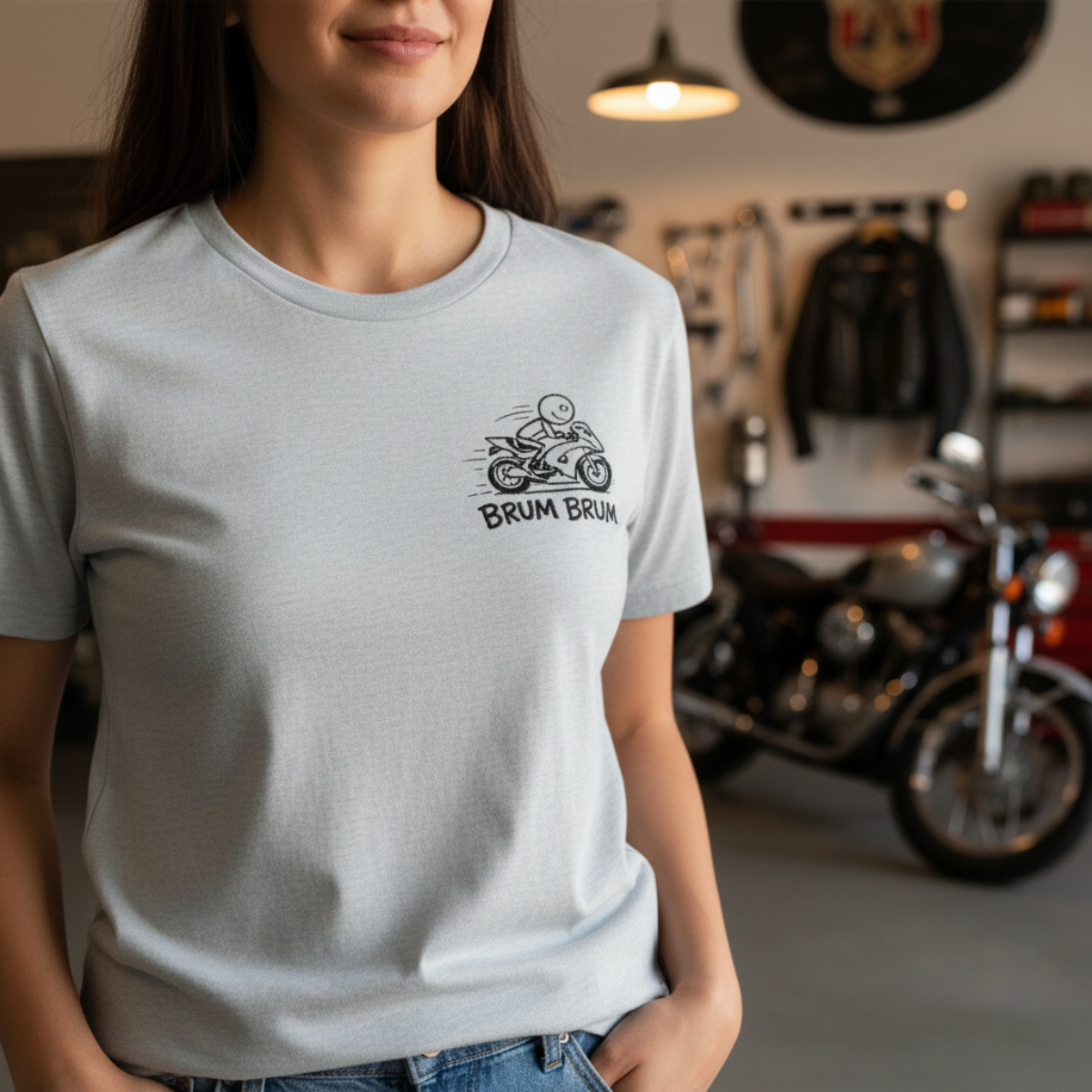 Brum Brum Cotton biker shirt, streetwear tee, biker apparel, motorcycle gift.