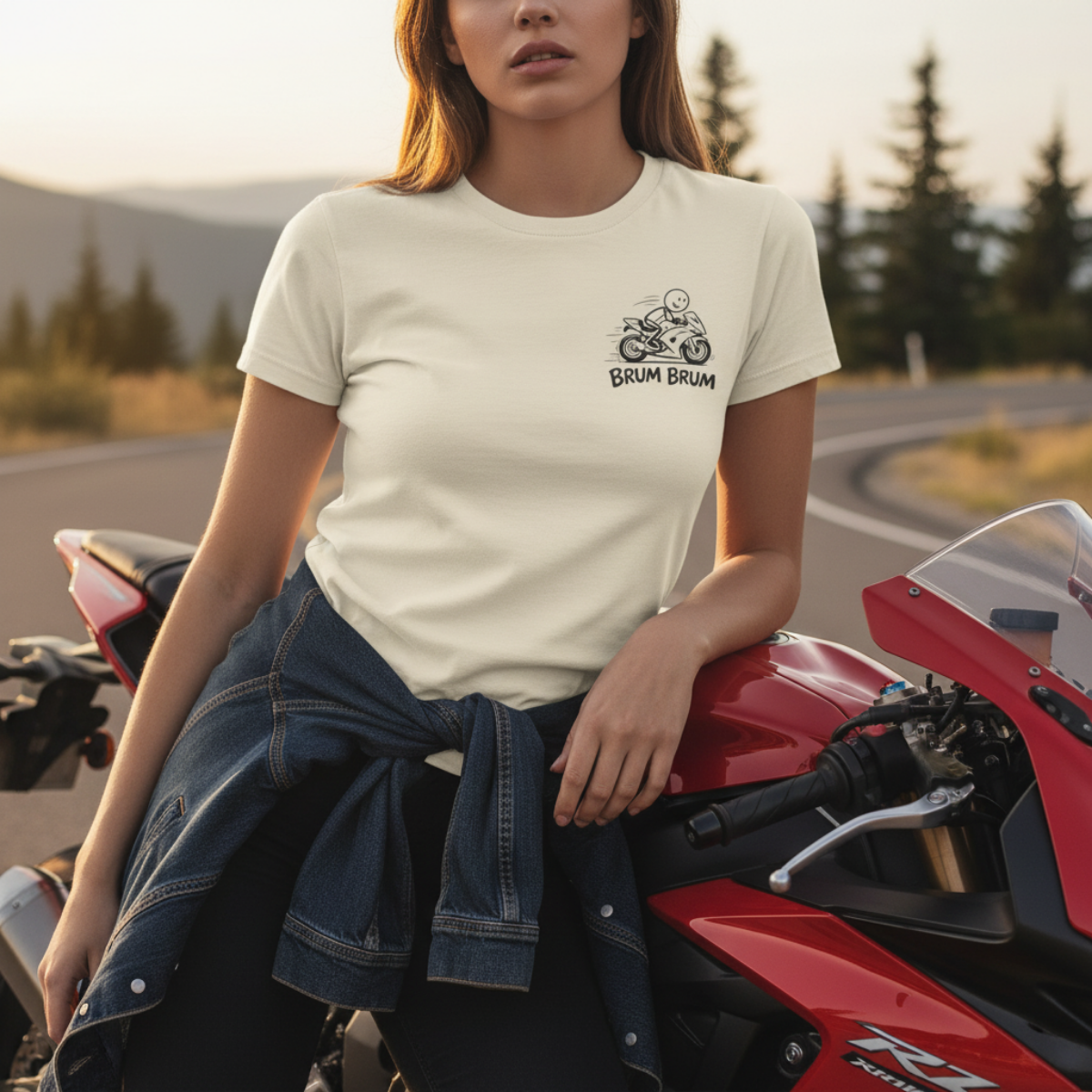 Brum Brum Cotton biker shirt, streetwear tee, biker apparel, motorcycle gift.