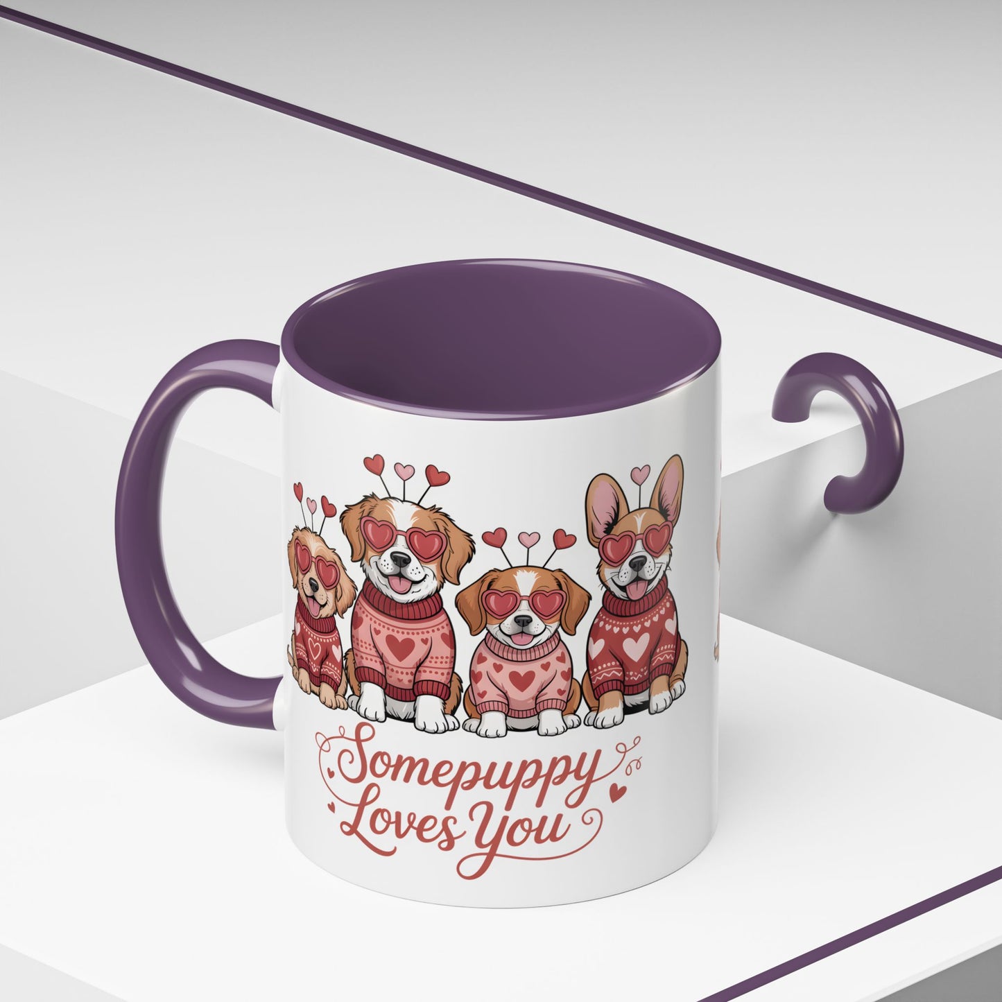 Valentine Dog Mug | Cute Puppy Coffee Cup | Dog Lover Gift | Valentines Day Mug |