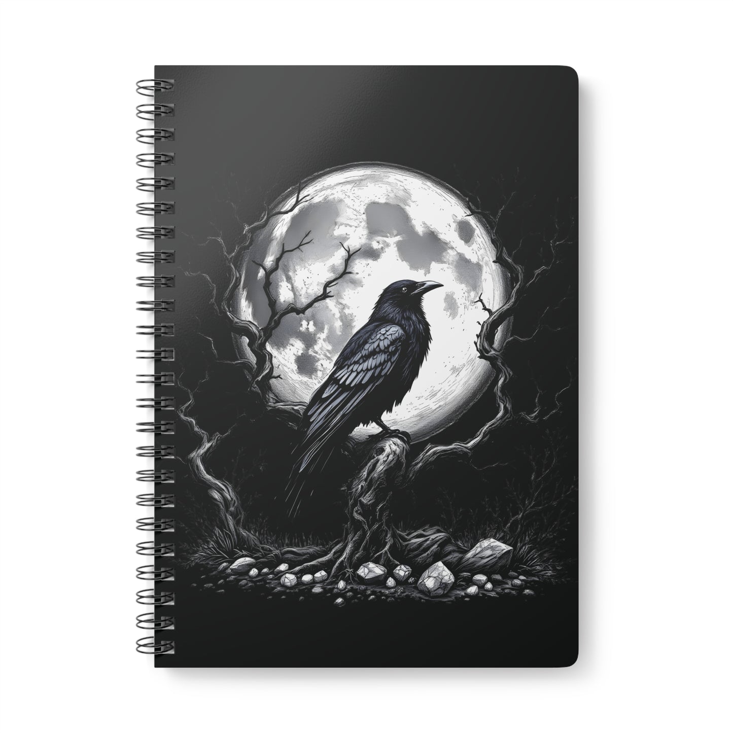 Moonlit Raven Gothic Witchy Notebook, Grimoire Journal, Raven Notebook, Witchy Journal,Whimsigoth Style,Gothic Journal,Spell Book,raven gift