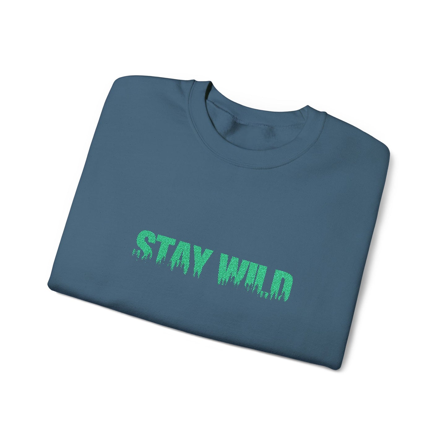 Stay Wild Forest Graphic Embroidered Nature Crewneck, Outdoors Sweatshirt, Hiking & Camping Gift