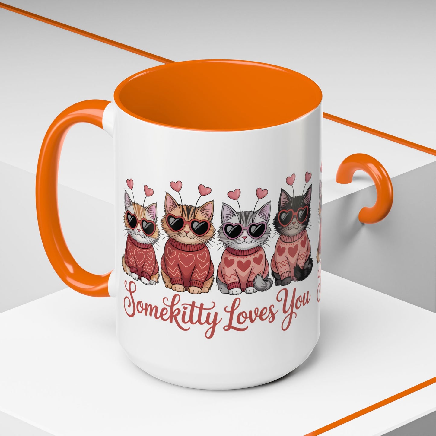 Valentine Kitty Mug | kitten Coffee Cup | cat Lover Gift | Valentines Day Mug |