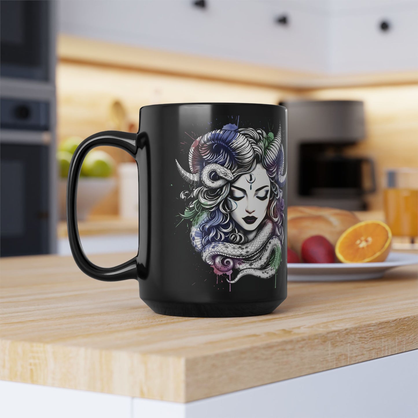 lilith coffee cup, dark goddess witchy mug, ceramic alternative gift.