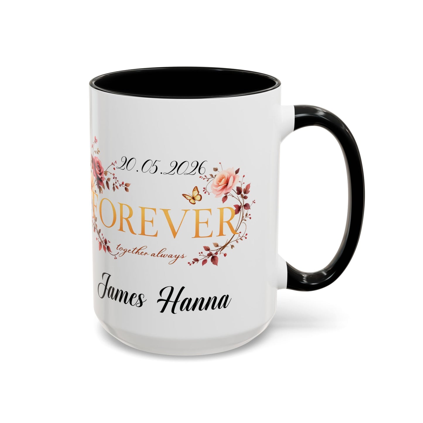 Custom wedding mug, valentines day gift, anniversary mug, bridal shower mug.