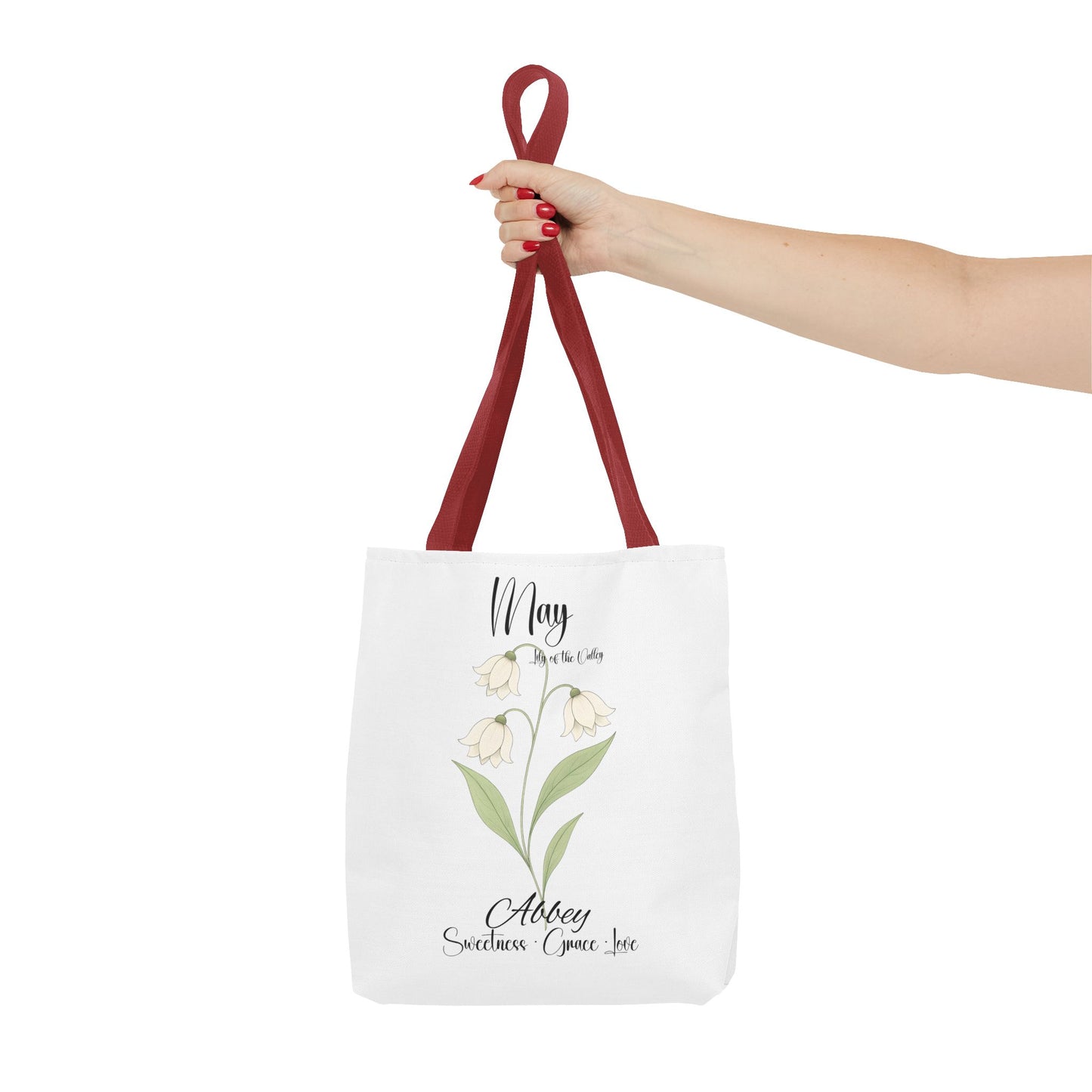Personlised birth month flower bag for her, milestone birthdays, bestfriend gift.