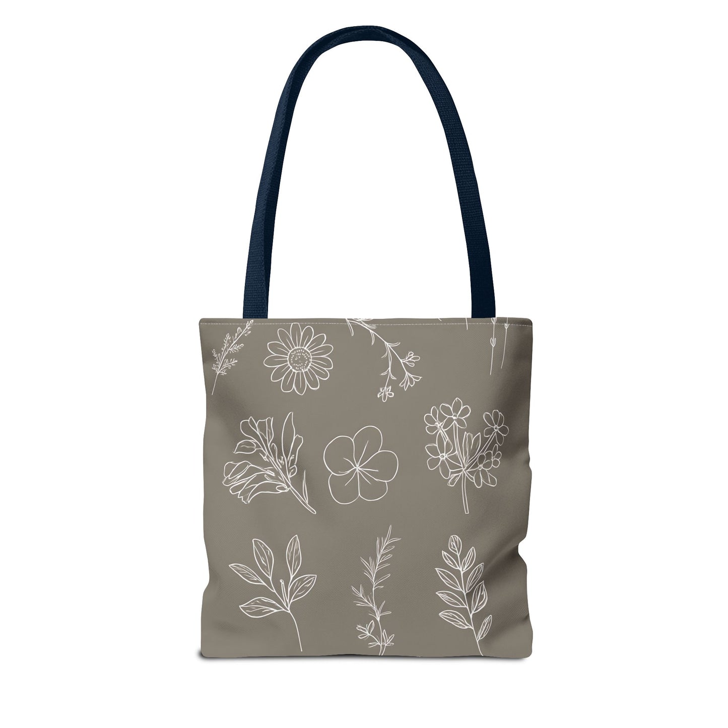 Floral Tote Bag, hand drawn vintage flowers