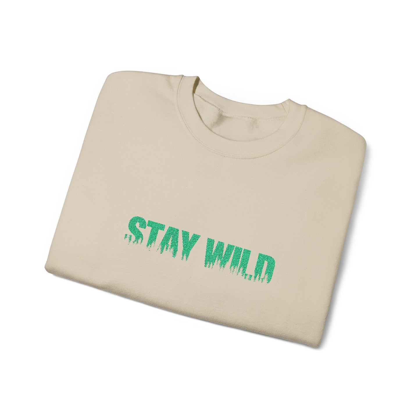 Stay Wild Forest Graphic Embroidered Nature Crewneck, Outdoors Sweatshirt, Hiking & Camping Gift