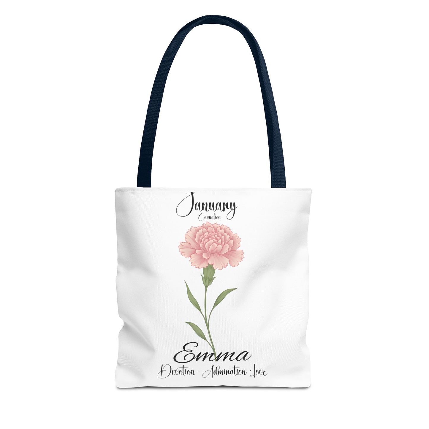 Personlized Birth Month Flower Tote Bag, Botanical Aesthetic Canvas Tote Bag, Bestfriend Gift